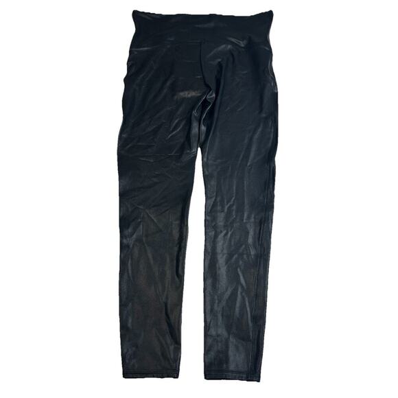 Spanx Leggings Women's 1X Black Faux Leather High Rise High Waisted Pull On - Picture 8 of 8